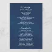 Waterverf marine en blush Floral Wedding Programma (Achterkant)