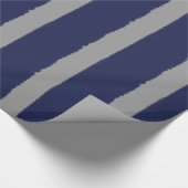 Waterverf marine en grijze stapes cadeaupapier (Hoek)