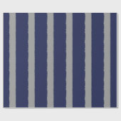 Waterverf marine en grijze stapes cadeaupapier (Vlak)