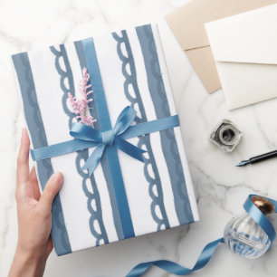 Waterverf marine gestreept cadeaupapier