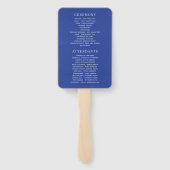 Waterverf marine Indigo verlaat bruiloft programma Handwaaier (Achterkant)