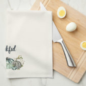 Waterverf marineblauw, wit en grijs pompoen, theedoek (Quarter Fold)