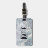 waterverf marmer bagagelabel (Voorkant verticaal)