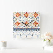 Waterverf Marokkaans flessenpatroon met Quatrefoil Vierkante Klok (Huis)