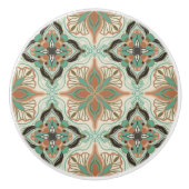 Waterverf Marokkaanse Floral Tegel Keramische Knop (Voorkant)