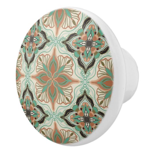 Waterverf Marokkaanse Floral Tegel Keramische Knop (Rechts)