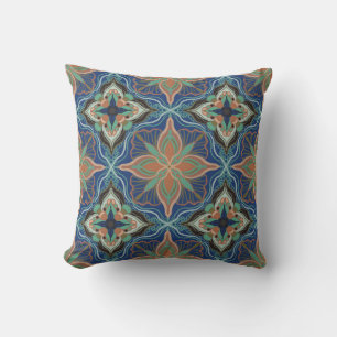 Waterverf Marokkaanse Marrakech Floral Faux Canvas Kussen