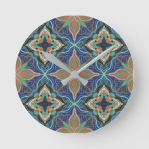 Waterverf Marokkaanse Marrakech Floral Ronde Klok