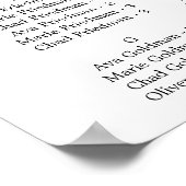 Waterverf Marsala Alfabetische zitplaats Poster (Hoek)