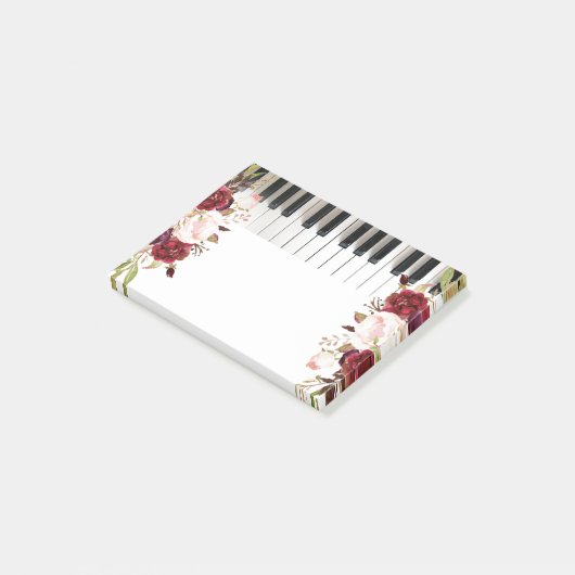 waterverf Marsala bloeit piano Post-it® Notes (Schuin)