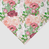 Waterverf marsala florale patroon tissuepapier (Detail)