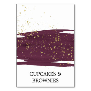 Waterverf Marsala & Gold Sparkle Food Tent Kaarten