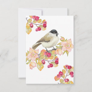 Waterverf Marsh Tit Bedankkaart