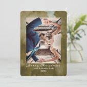 Waterverf Martini Olive Elegante Kerst Kaart (Staand voorkant)