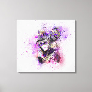 Waterverf maskerade canvas afdruk