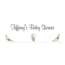 Waterverf Mason Jar Floral Baby shower Banner