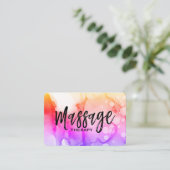 *~* Waterverf Massage Therapeut - Massage Therapie Visitekaartje (Staand voorkant)