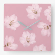 Waterverf Mauve Cherry Blossom Wall klok
