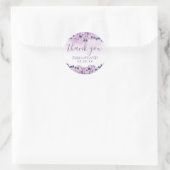 Waterverf Mauve Floral Elegant Wedding Dank u Ronde Sticker (Tas)