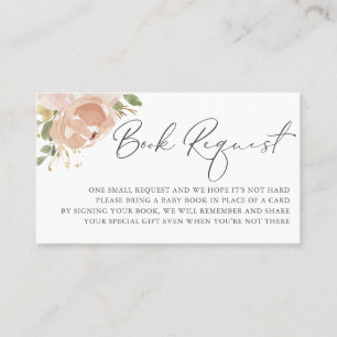 Waterverf Mauve Peach Bloemen Boek Aanvraag Kaart Visitekaartje