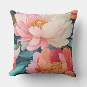 Waterverf Maximalist Eclectic Floral home decor Kussen