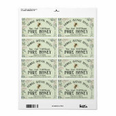 Waterverf Meadow Flowers en Honeybee Honey Label (Full Sheet)