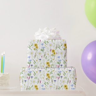 Waterverf Meadow Wild Floral Pattern Cadeaupapier