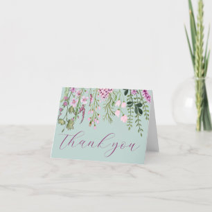 Waterverf Meadow Wildbloemen Paars Sage Green Bedankkaart