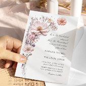 Waterverf Meadow Wildflower Bohemian Bruiloft Kaart