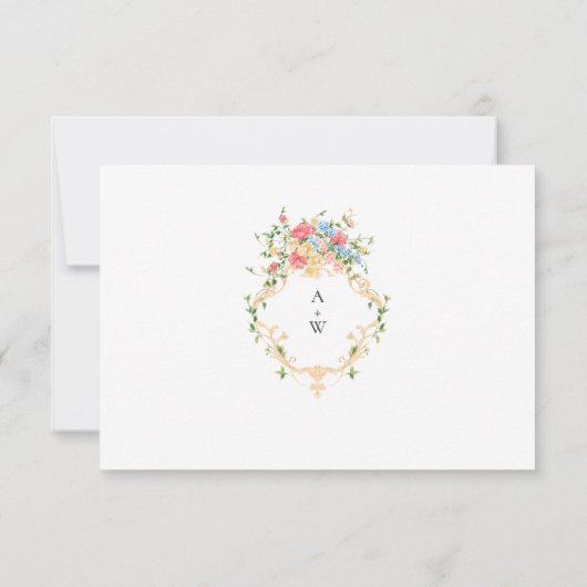 Waterverf Meadow Wildflower Bohemian Bruiloft RSVP (Achterkant)