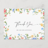 Waterverf Meadow Wildflower Boho Dank u Briefkaart (Voorkant)