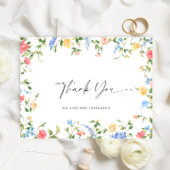 Waterverf Meadow Wildflower Boho Dank u Briefkaart