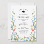 Waterverf Meadow Wildflower Boho Graduation Party Kaart (Voorkant)