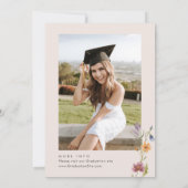 Waterverf Meadow Wildflower Boho Graduation Party Kaart (Achterkant)