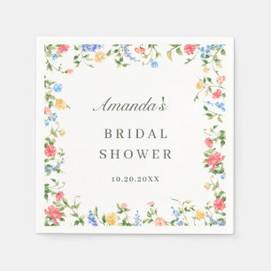 Waterverf Meadow Wildflower Boho Vrijgezellenfeest Servet