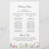 Waterverf Meadow Wildflower Boho Wedding Program (Achterkant)