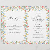Waterverf Meadow Wildflower Boho Wedding Program (Voorkant / Achterkant)