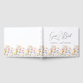 Waterverf Meadow Wildflower bruiloft Gastenboek (Volledig)