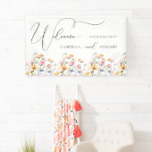 Waterverf Meadow Wildflower Bruiloft Welkom Spandoek (Insitu)