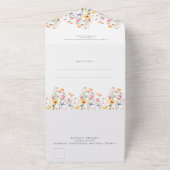 Waterverf Meadow Wildflower Eenvoudige bruiloft All In One Uitnodiging (Buitenkant)