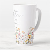 Waterverf Meadow Wildflower Moederdag Latte Mok (Rechterhoek)