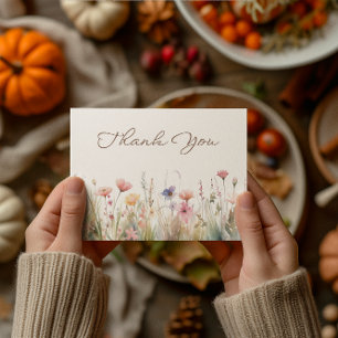 Waterverf Meadow Wildflowers Vrijgezellenfeest Bedankkaart