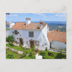 Waterverf mediterraan huis briefkaart