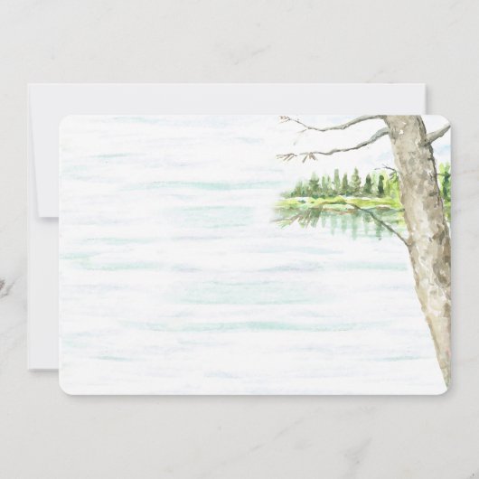 Waterverf Meer en Boat Dock Kaart (Achterkant)