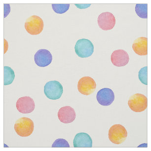 Waterverf .Meerkleurige polka-punten. Stof