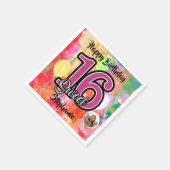 "Waterverf Meisje" Sweet 16 Party Custom Servet (Hoek)