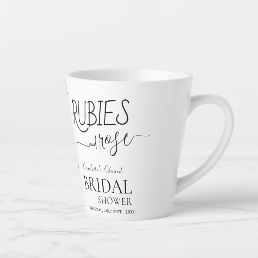 Waterverf Meisjesachtig Schrift Ruby Rose Bruidsui Latte Mok (Rechts)