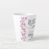 Waterverf Meisjesachtig Schrift Ruby Rose Bruidsui Latte Mok (Voorkant)