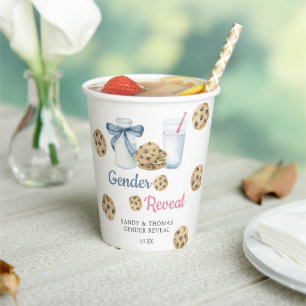 Waterverf Melk & Cookies Geslacht Onthullen Papieren Bekers