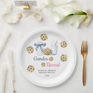 Waterverf Melk & Koekjes Geslacht Reveal Papieren Bordje